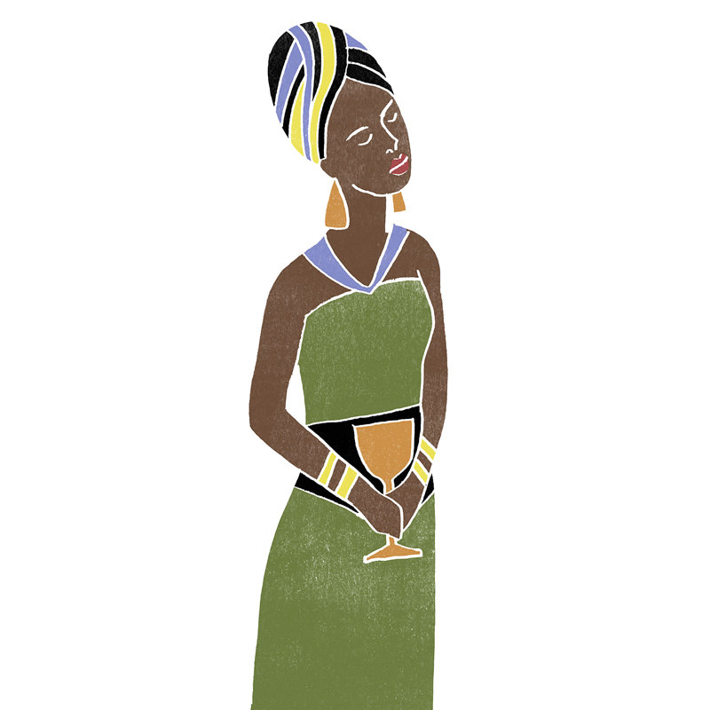 Kwanzaa Celebration III by June Erica Vess - Painting on Canvas, 122 cm H x 81 cm W, Wrapped Canvas