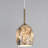 1-Light Blue Art Glass Pendant Light, Handmade Mouth-Blown Glass Shade with Antique Brass Finish, 60" Adjustable Cord, Cloud Pattern Hanging Light