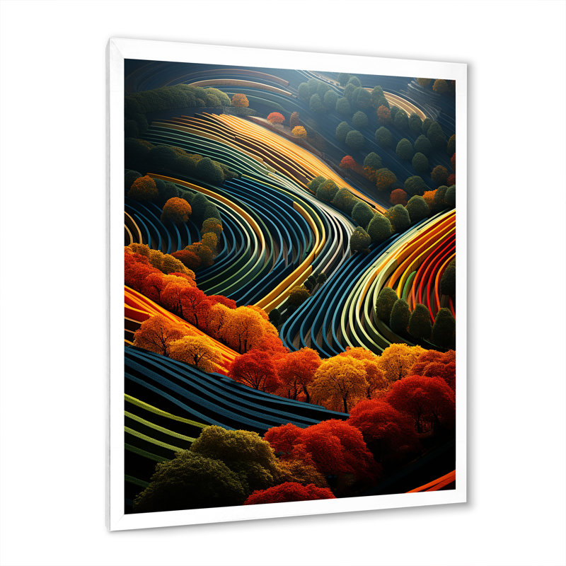 «Scenic Contemporary Vineyard I», reproduction sur toile, Cadre photo blanc, H 40 po x l 30 po x P 1,5 po