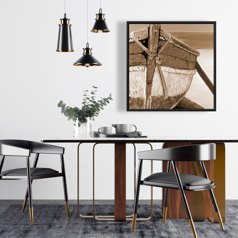 «Tied Up Rowing Boat», Brun