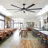 120" 7 Aluminum Blades Extra Large Commercial Industrial Ceiling Fan With LED Lights And Remote Control For Warehouse Garage Gym