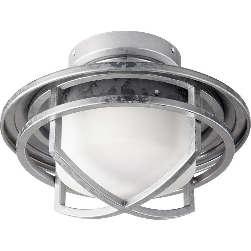 Ventilateur de plafond à DEL 1 lumière, Galvanisé
