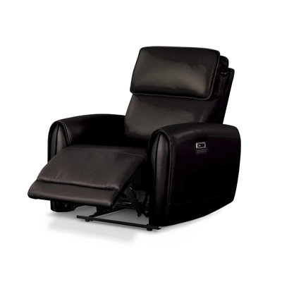 35.4" W Contemporary Power Recliner, Black
