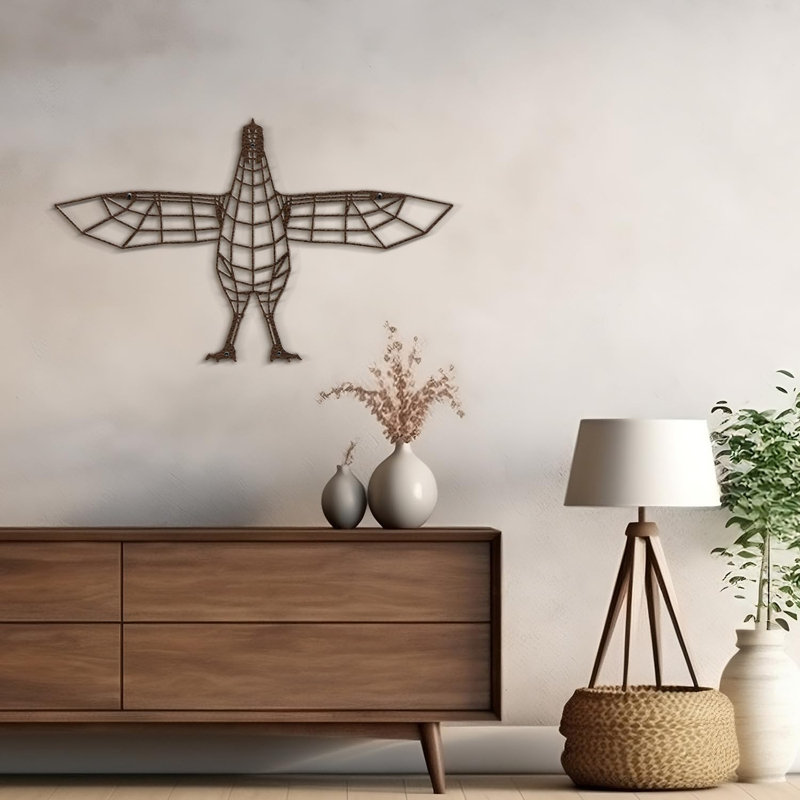 Décoration murale en métal, H 24 po x l 36 po x P 0,05 po, Bronze