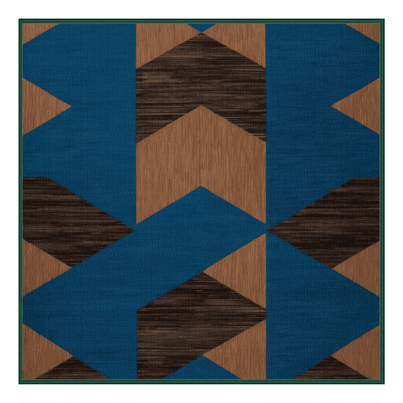 Machine Washable Botanical Brown Area Rug, Square 5'