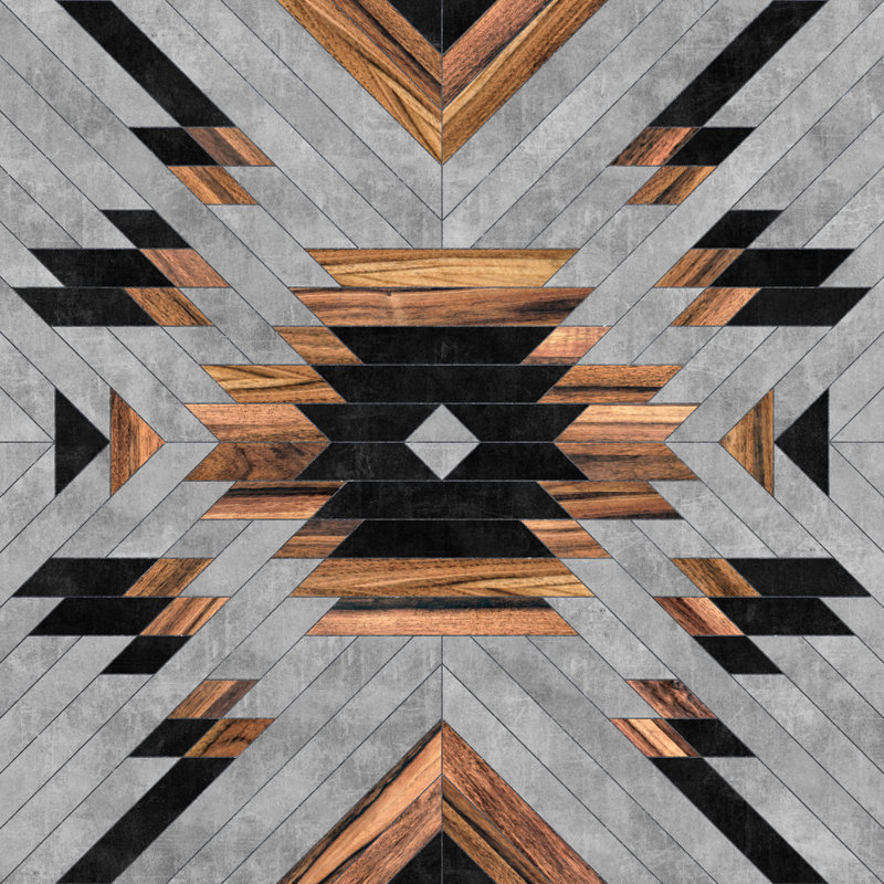 «Urban Tribal Pattern No6» par Zoltan Ratko - reproduction d'art sur toile tendue, H 12 po x l 12 po, Non, Toile tendue