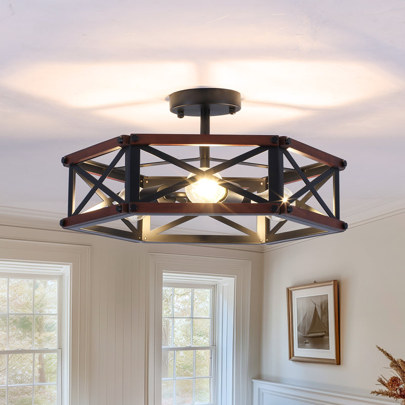 3-light Semi Flush Mount Light 