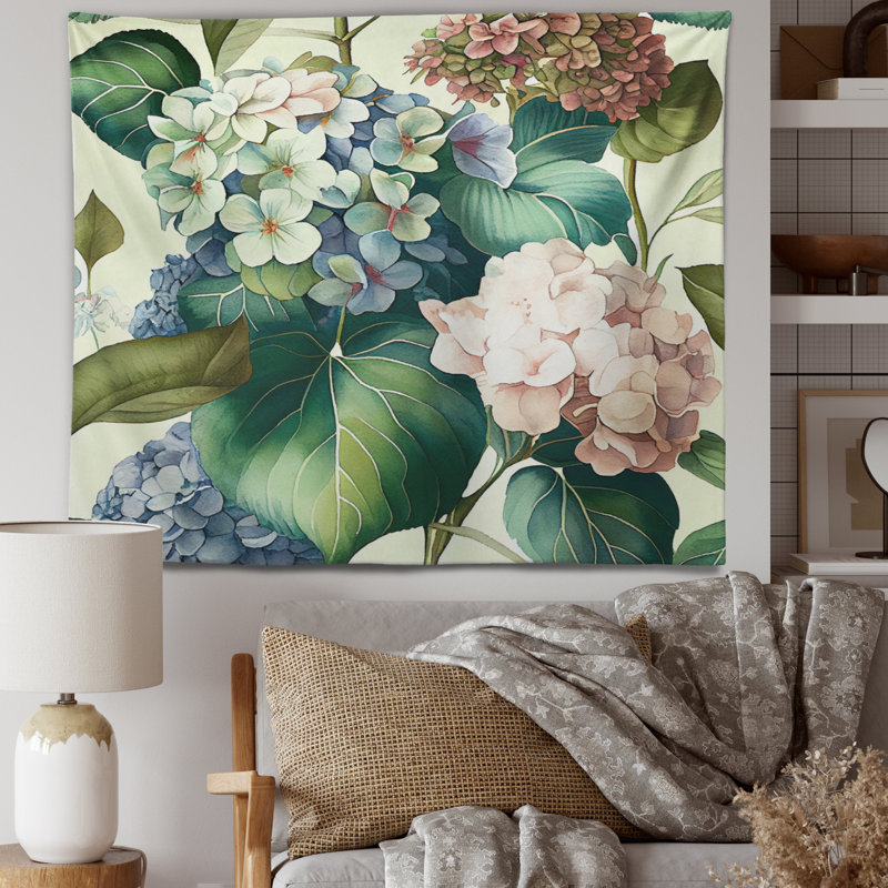 Tapisserie Anastassios en polyester Hydrangena III, H 50 po x l 60 po