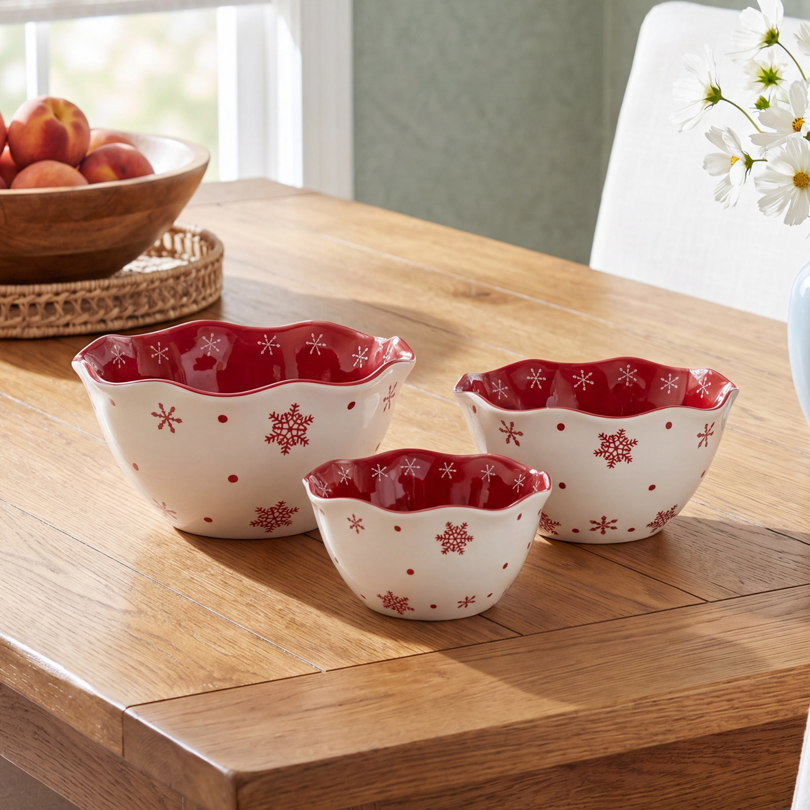 Winterfest 3 Piece Nesting Bowl Set - Snow Flake