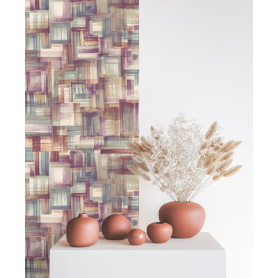 Crafted Glimmery Brush Design 27.9' L x 27.5" W Wallpaper Roll
