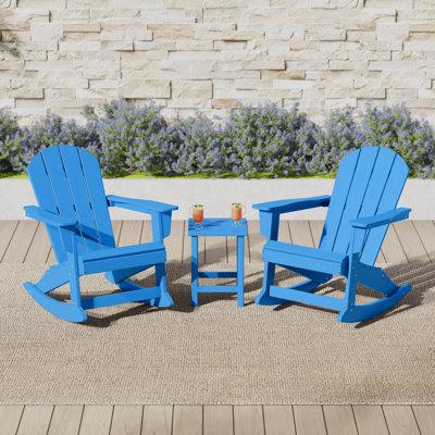 Vinnie Rocking Outdoor Adirondack Chair with Table