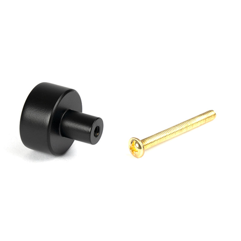 Round Knob, 2.5 cm, Matt Black