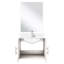 24 po L x P 22 po. Meuble-lavabo blanc brillant avec comptoir en quartz, miroir et robinet - surface de teinture blanche, P, comptoir et 18 inclus