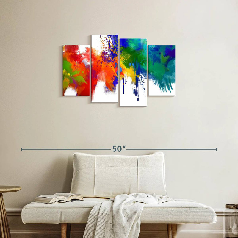 Avery Abstract Paint Splash, 22" H x 36" W