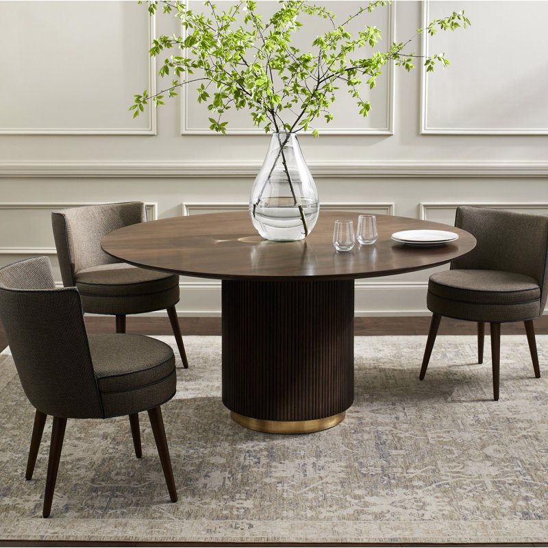 Rylee Modern Dining Table, Brown, Black/Gold