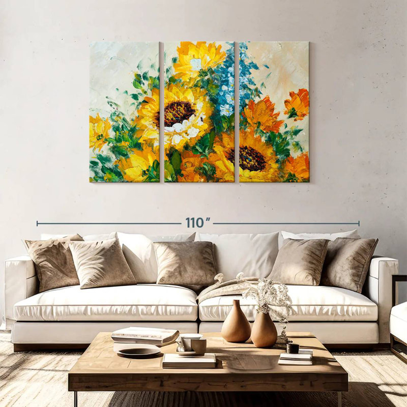 Harnek Abstract Sunflower, 48" H x 74" W