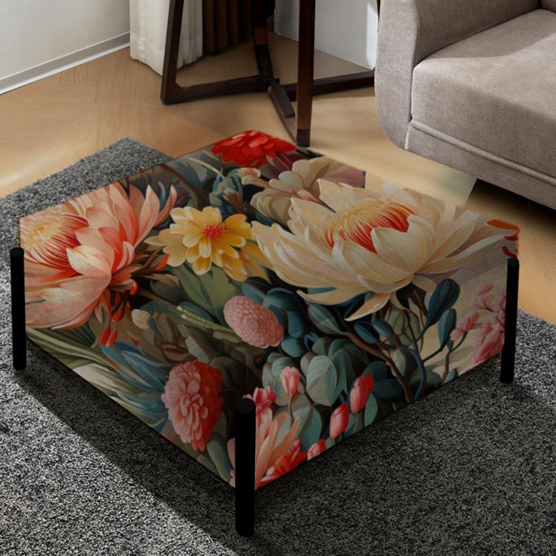 Artistic Impression Floral Pattern - Floral Large Square Ottoman