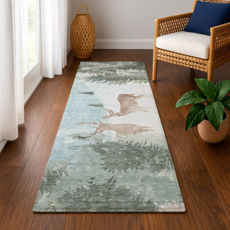 Tapis de Noël de qualité supérieure lavable à la machine à quai AMF1821, Tapis de couloir 2 pi 3 po x 7 pi 6 po