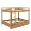 Lit superposé en bois de style rustique avec échelle et lit gigogne gigogne Queen-Over-Queen-849420010