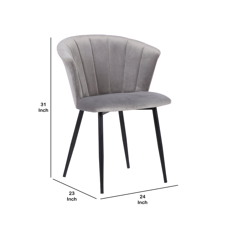 Forseti 20'' H Velvet Upholstered Armchair, Gray