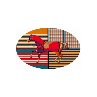 Horse And Equestrian Themed Woven Carpet