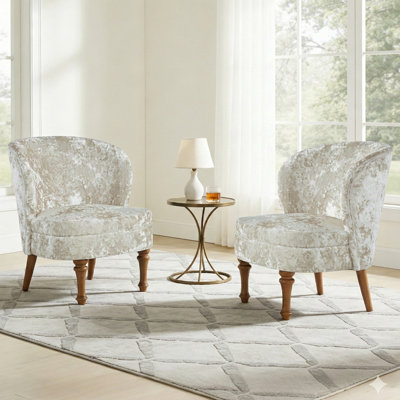 Chaise d'appoint à dossier rembourré en velours de 25,6 po de largeur