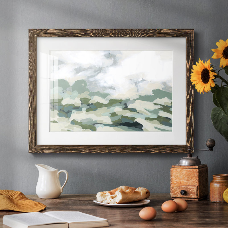 " Verdant Hillside II ", 28" H x 42" W x 1.5" D, Walnut