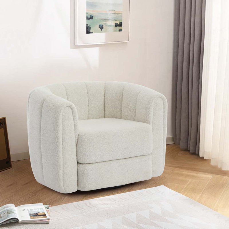 Fauteuil demi-tonneau pivotant, Blanc