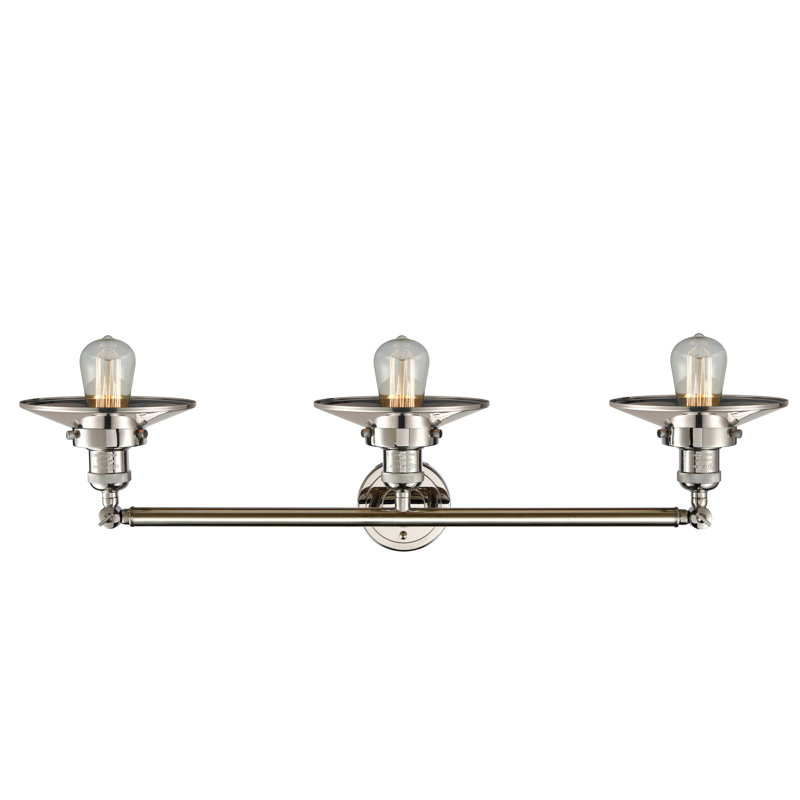 Applique murale à bras 3 lumières Gault, Nickel poli
