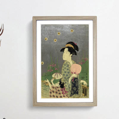 Hotarugari by Eishosai Choki - Framed Print