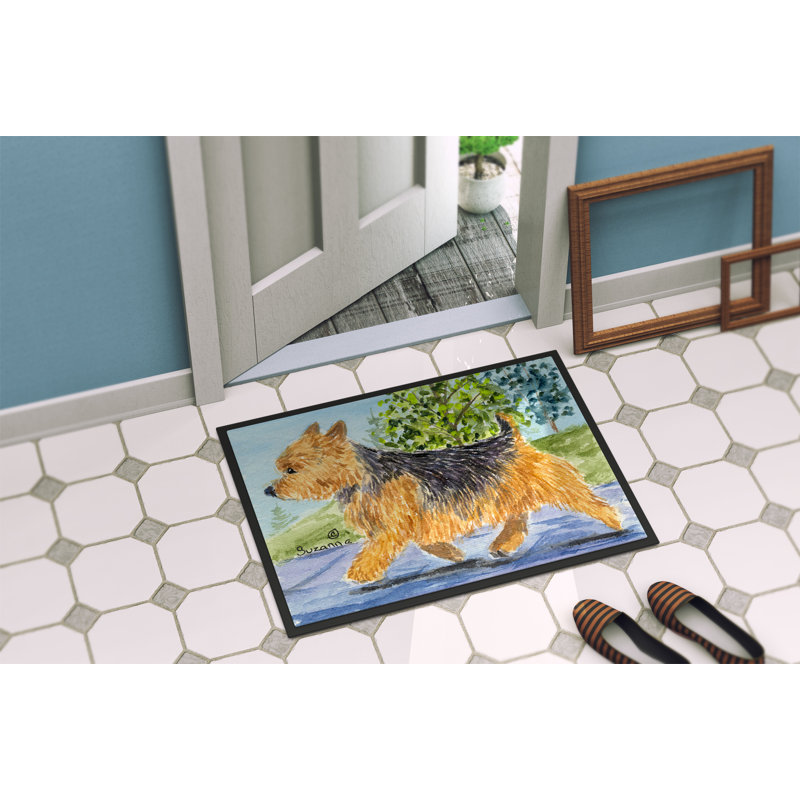 Tapis d'intérieur antidérapant Norwich Terrier, Rectangle 1 pi 6 po x 2 pi 3 po