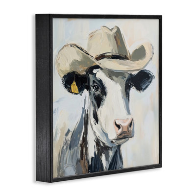 Cowboy Carl Cow Framed Giclee, design by Tina LeCour