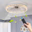 Ventilateur de plafond moderne en acrylique avec télécommande, lustre à DEL à intensité variable, moteur silencieux à 6 vitesses, conception encastrée pour le salon, la chambre à coucher et la salle à manger