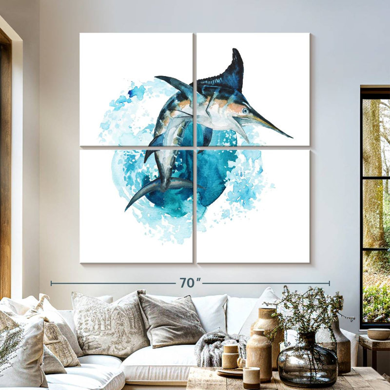 Brampt Blue Marlin Splash, 57" H x 57" W