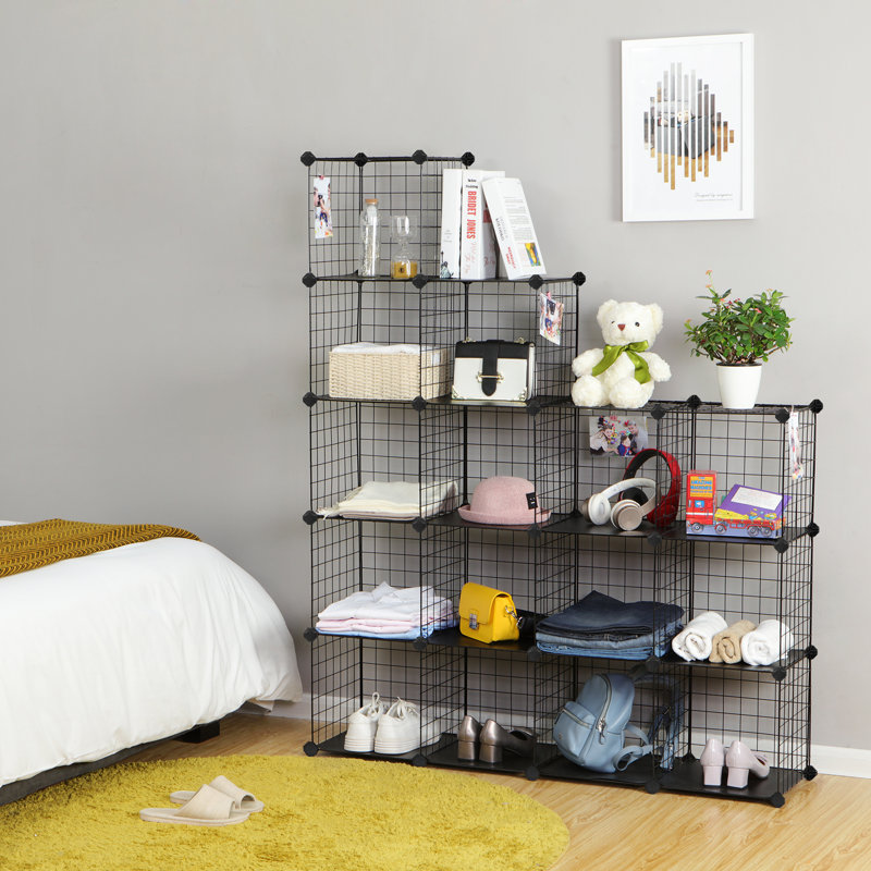 Mccroy Iron Cube Bookcase, 123cm H x 123cm W x 31cm D, Black