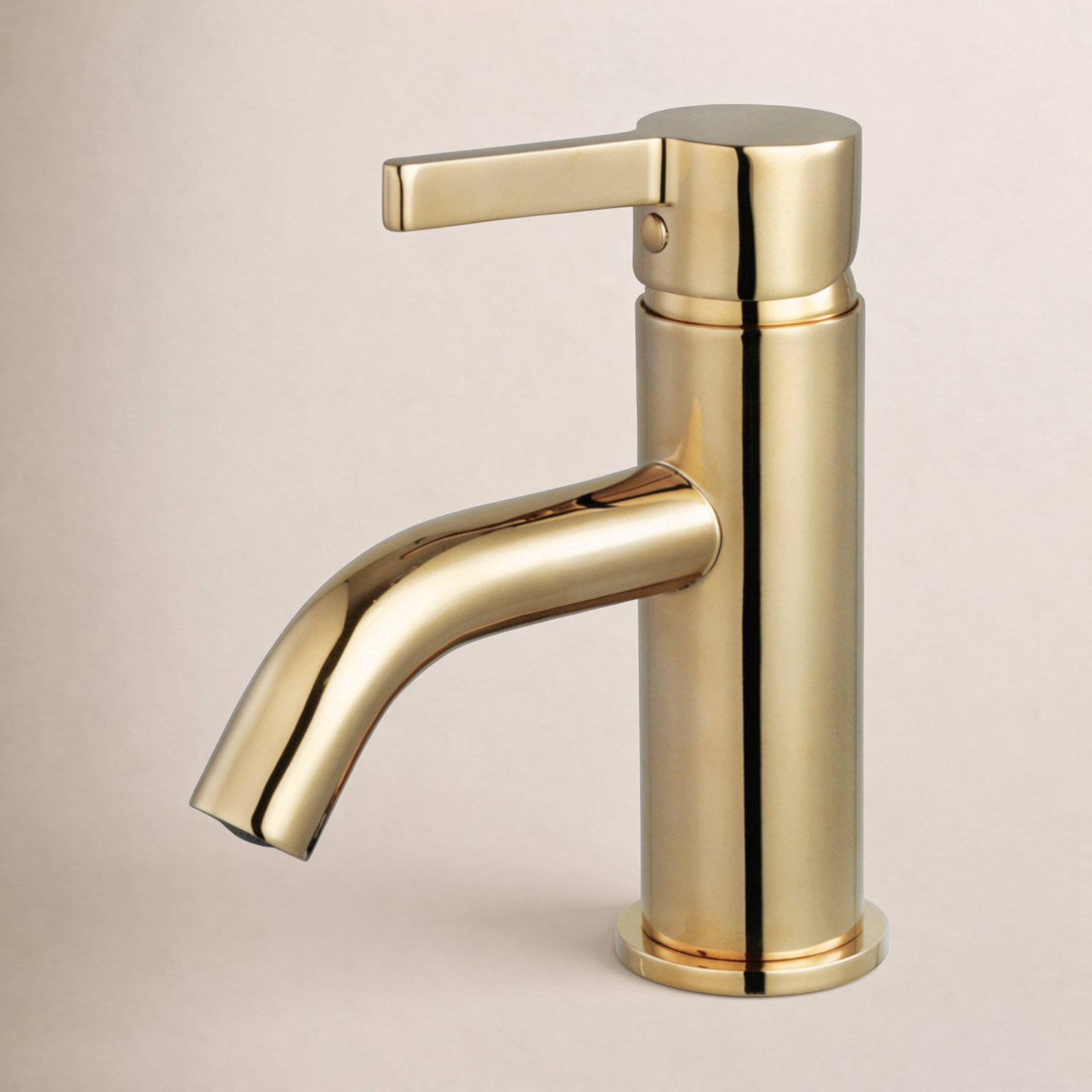 Continental Single-Hole Faucet with Pop-Up Drain, Polished Brass