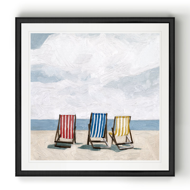 Beach Trip II - Imprimé, H 30,5 po x l 30,5 po x P 1,5 po, Cadre noir