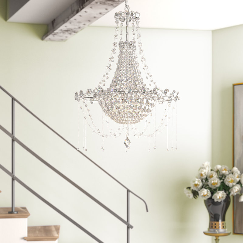 Chrysalita 6 - Light Glass Chandelier, Spectra Crystal