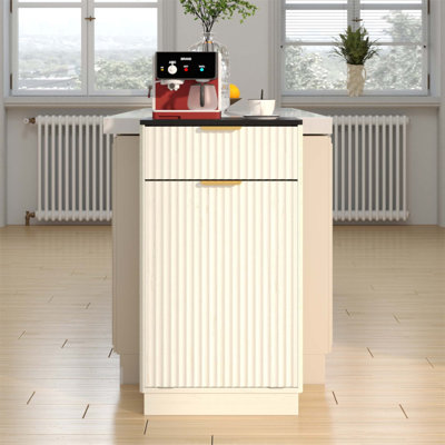 Wooden Storage Cabinet, Tilt-Out Trash Can Cabinet With Drawer