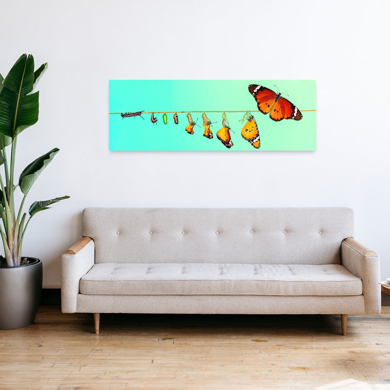 Art mural papillon, H 16 po x l 48 po
