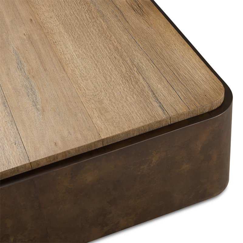 Kipp Square Coffee Table-Burnt Bleached Oak Resawn