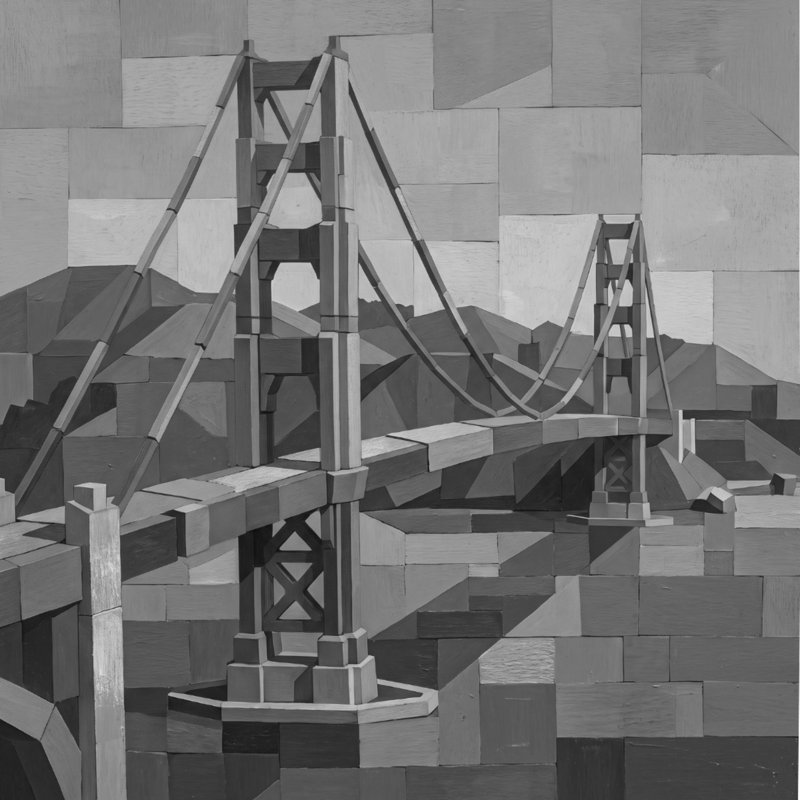 Golden Gate Bridge Comforter, Twin Extra Long, Dark Gray Light Gray