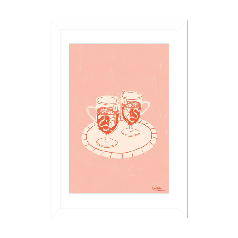 Vin chaud - impression d'art mural - papier d'art encadré, H 24 po x l 16 po, Blanc