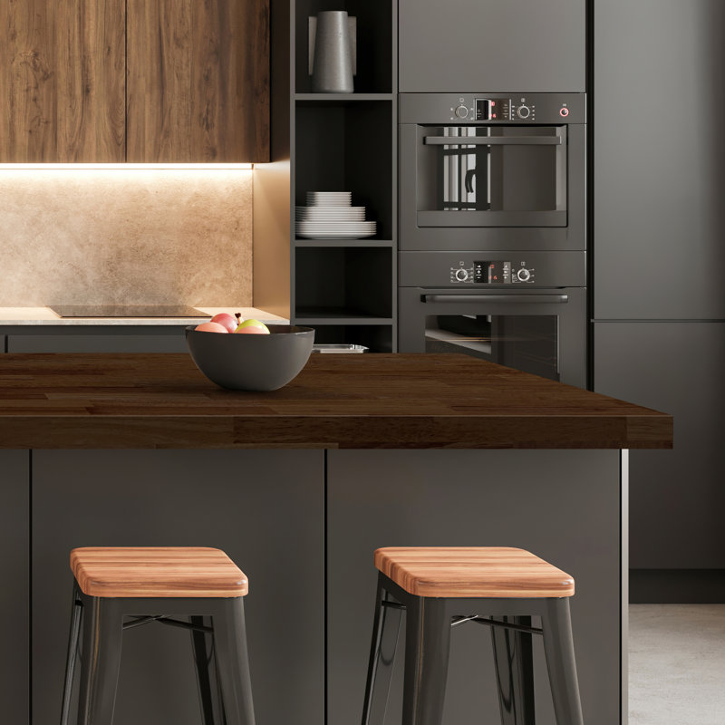 Hevea Prestain Espresso 6 Ft. L X 25 In. W X 1.5 In. T Finished  Butcher Block Countertop With Eased Edge