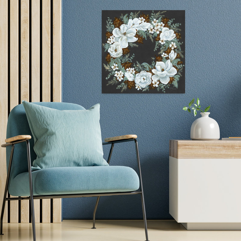 Couronne contemporaine avec art Magnolia, H 18 po x l 18 po