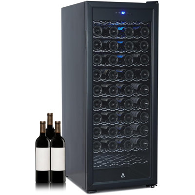 80 Bottles Wine Cooler Refrigerator, Freestanding Wine Fridge Cooler, 41?-64?, Compact Design, Single Glass Door, Digital LED Touch Control, 48" Large Single Zone, for Bedroom, Home, Kitchen, Office