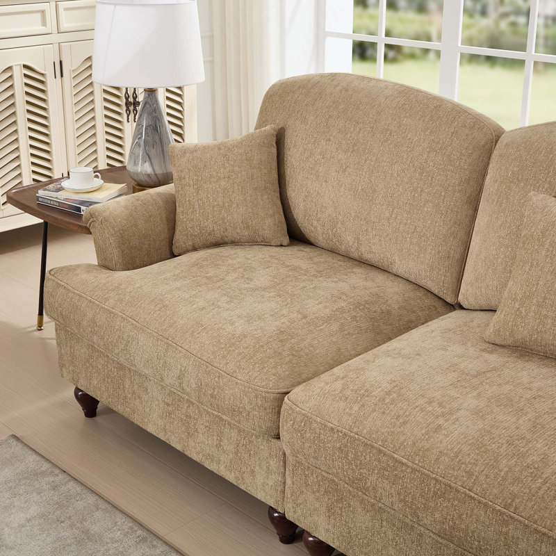 Ensemble de canapé en chenille 2 + 3 places avec volants amovibles pour 2 styles, dossier segmenté et configurations multiples