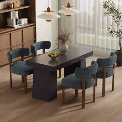 Ensemble de table et de chaises de salle à manger en bois avec 2 tiroirs