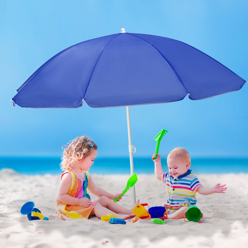 Parasol de plage 6 pi 6 po Bragi, Bleu
