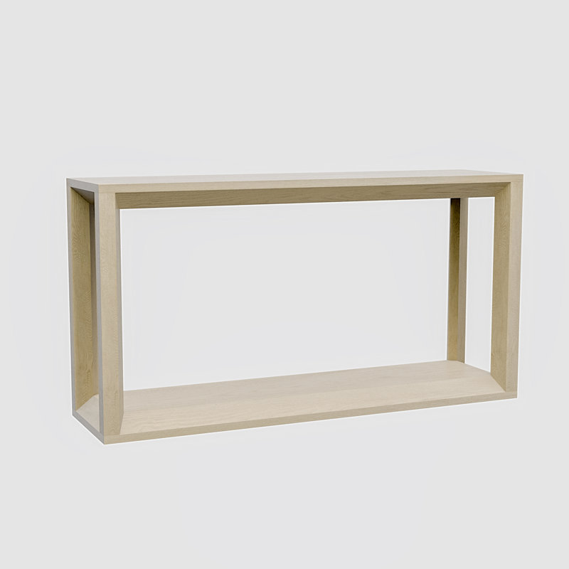 60" Rectangular Solid Wood Veneer Console Table, Imitative Oak